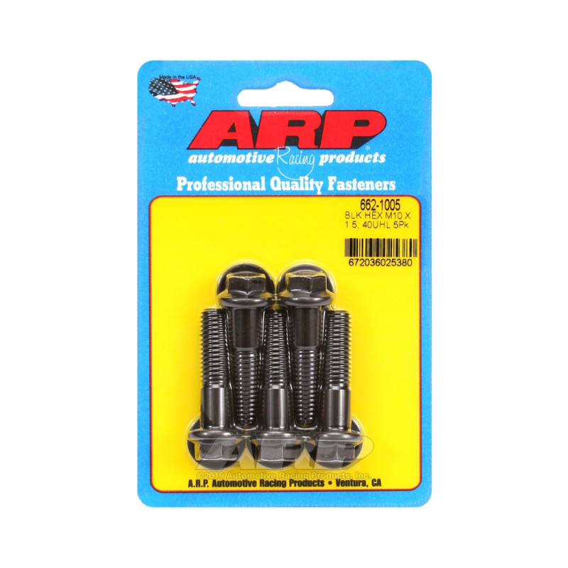 Set de șuruburi și piulițe universale ARP M10 x 1,50 – șuruburi hexagonale cu oxidare neagră, x5 - ARP-662-1005 - 662-1005 - 3666618195865